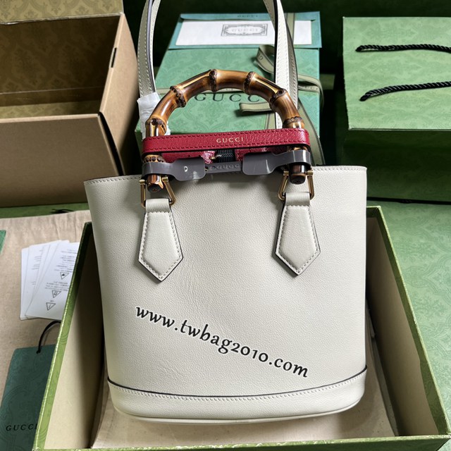 gucci專櫃新款原廠皮經典竹節手提手袋 古馳Diana小號托特包 jcp1665